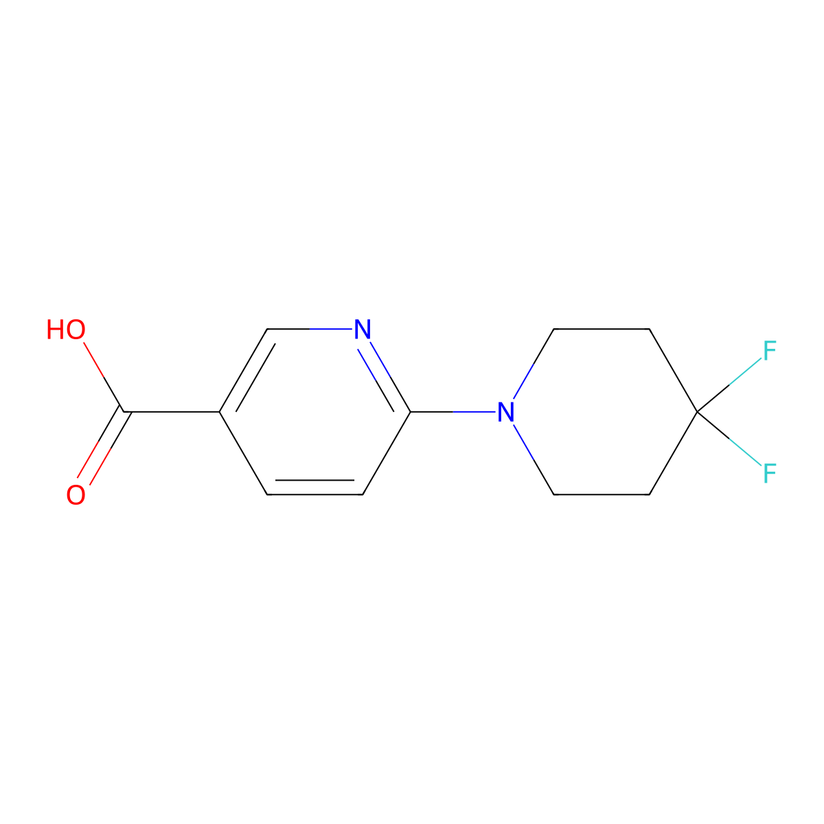 6-(4,4-Difluoropiperidin-1-yl)nicotinic acid molecular structure, CAS 2026515-45-5