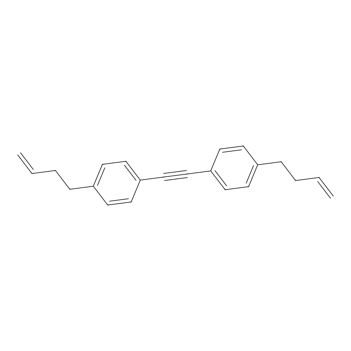 1,2-Bis(4-(but-3-en-1-yl)phenyl)ethyne molecular structure, CAS 202652-64-0