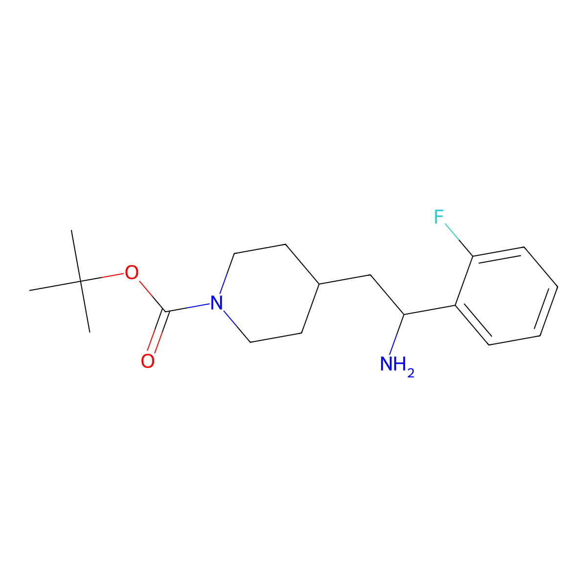 Tert-butyl 4-[2-amino-2-(2-fluorophenyl)ethyl]piperidine-1-carboxylate molecular structure, CAS 2026535-06-6