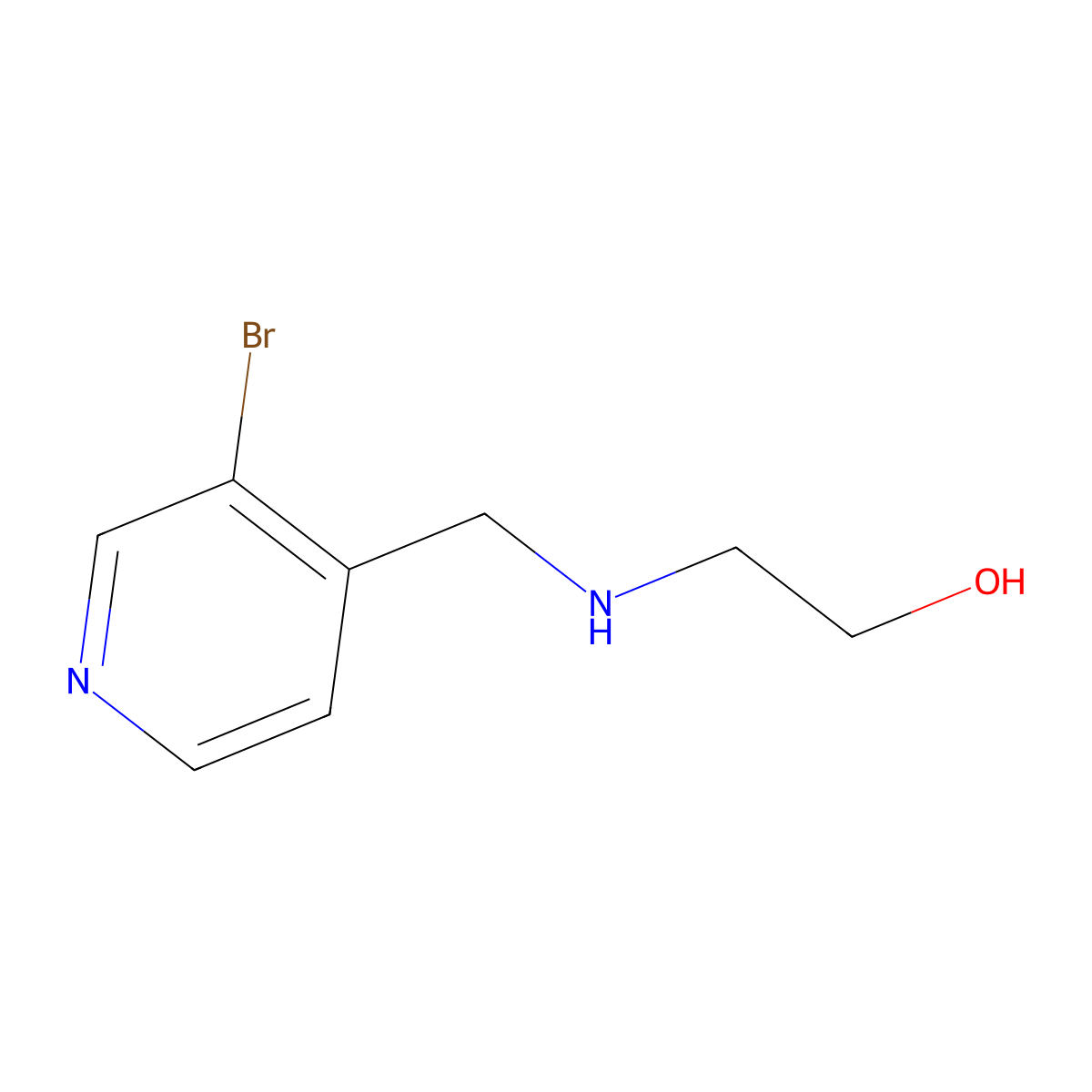 2-{[(3-Bromopyridin-4-yl)methyl]amino}ethan-1-ol molecular structure, CAS 2026555-35-9