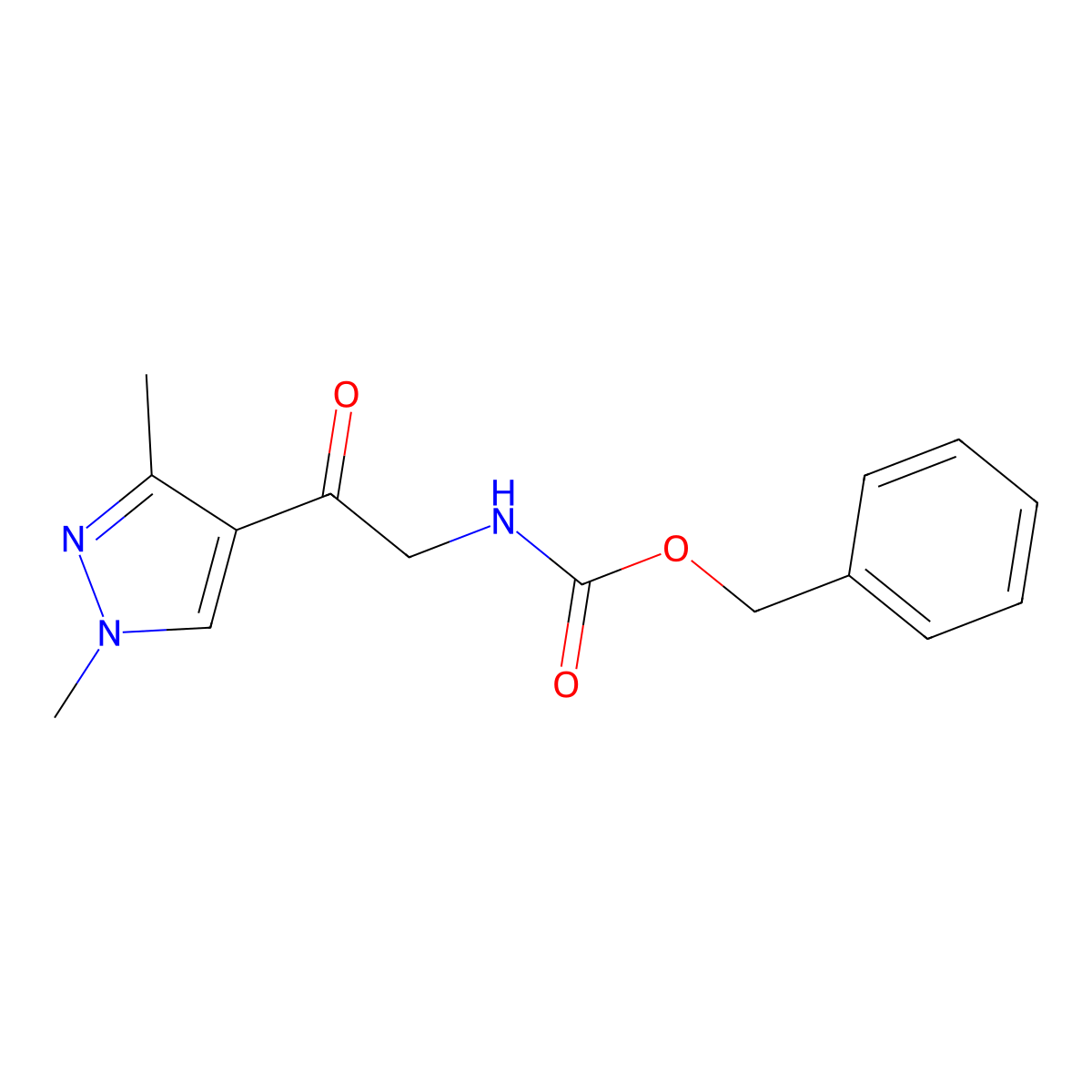 benzyl N-[2-(1,3-dimethyl-1H-pyrazol-4-yl)-2-oxoethyl]carbamate molecular structure, CAS 2026581-65-5