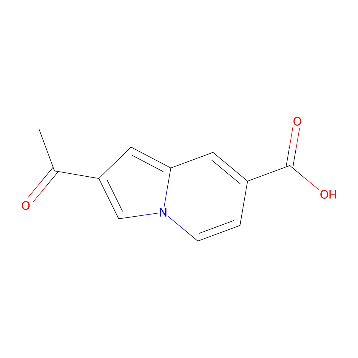 2-Acetylindolizine-7-carboxylic acid molecular structure, CAS 2026597-59-9