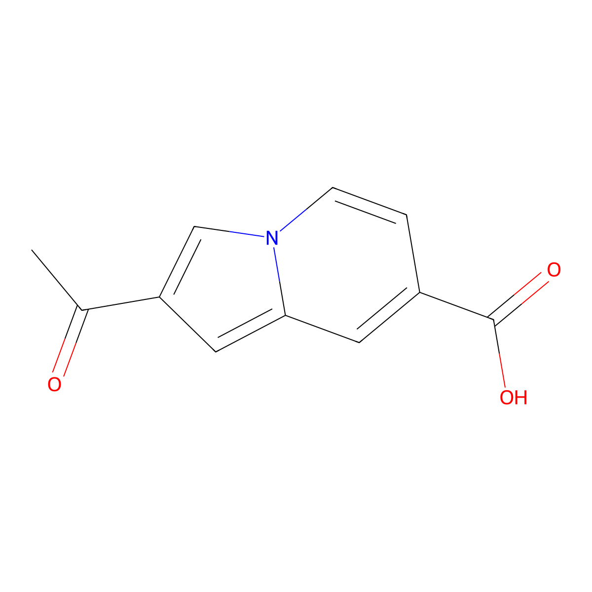 2-Acetylindolizine-7-carboxylic acid molecular structure, CAS 2026597-59-9