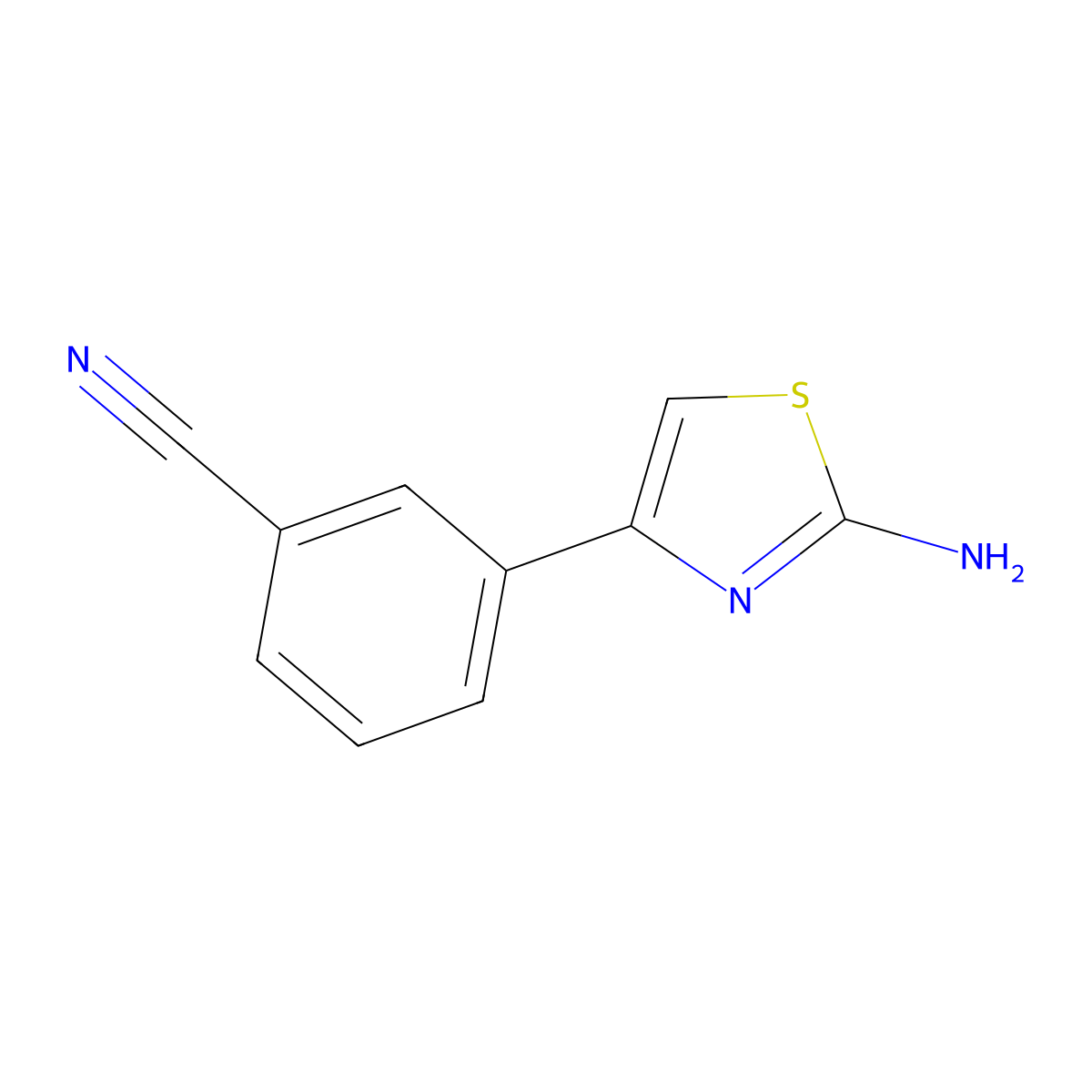 3-(2-Amino-1,3-thiazol-4-yl)benzonitrile molecular structure, CAS 202664-32-2
