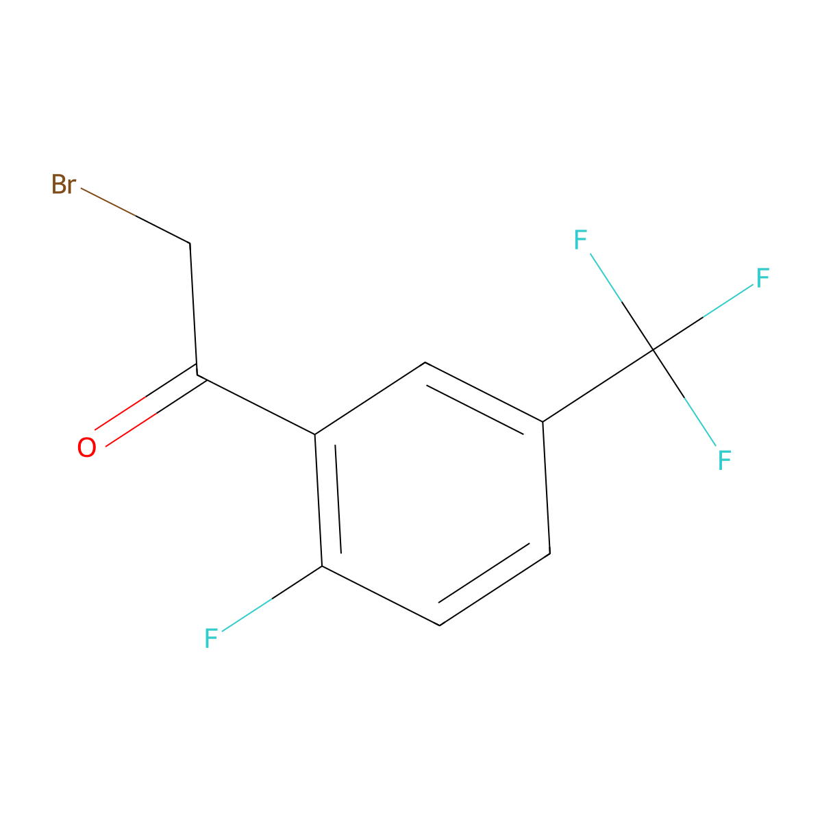 2-Fluoro-5-(trifluoromethyl)phenacyl bromide molecular structure, CAS 202664-36-6
