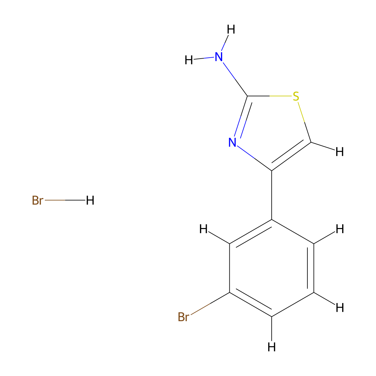 4-(3-Bromophenyl)-1,3-thiazol-2-amine hydrobromide molecular structure, CAS 202664-49-1