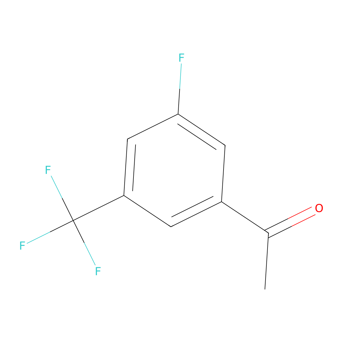 1-[3-Fluoro-5-(trifluoromethyl)phenyl]ethan-1-one molecular structure, CAS 202664-54-8