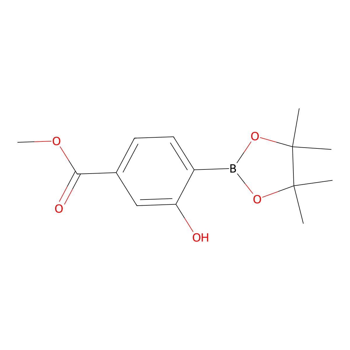 Methyl 3-hydroxy-4-(tetramethyl-1,3,2-dioxaborolan-2-yl)benzoate molecular structure, CAS 2026647-81-2