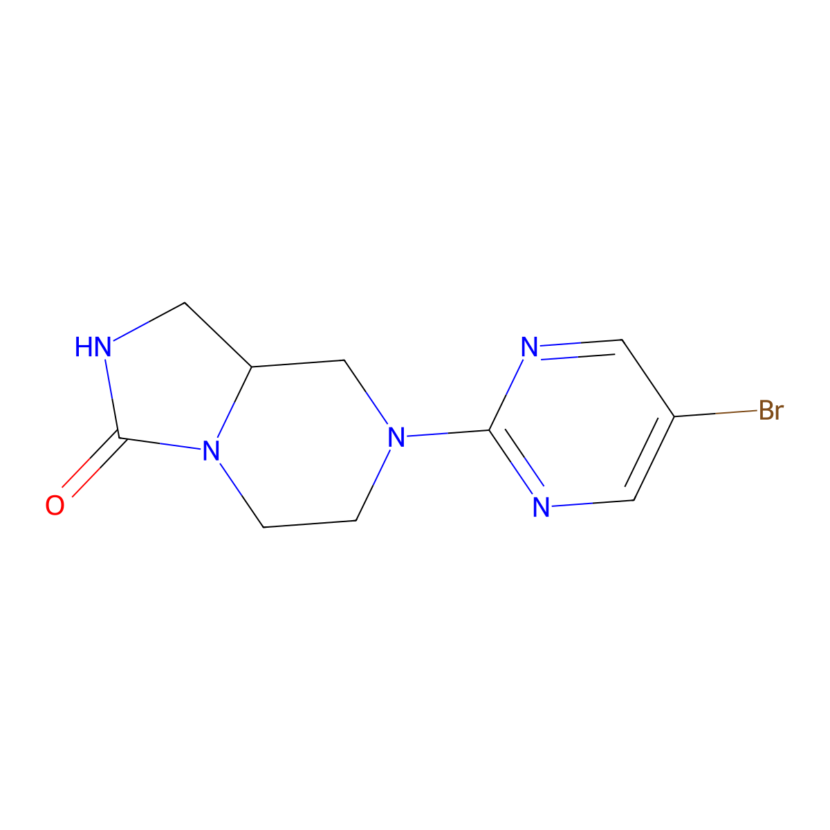 (R)-7-(5-Bromo-2-pyrimidinyl)hexahydroimidazo[1,5-A]pyrazin-3(2H)-one molecular structure, CAS 2026647-96-9