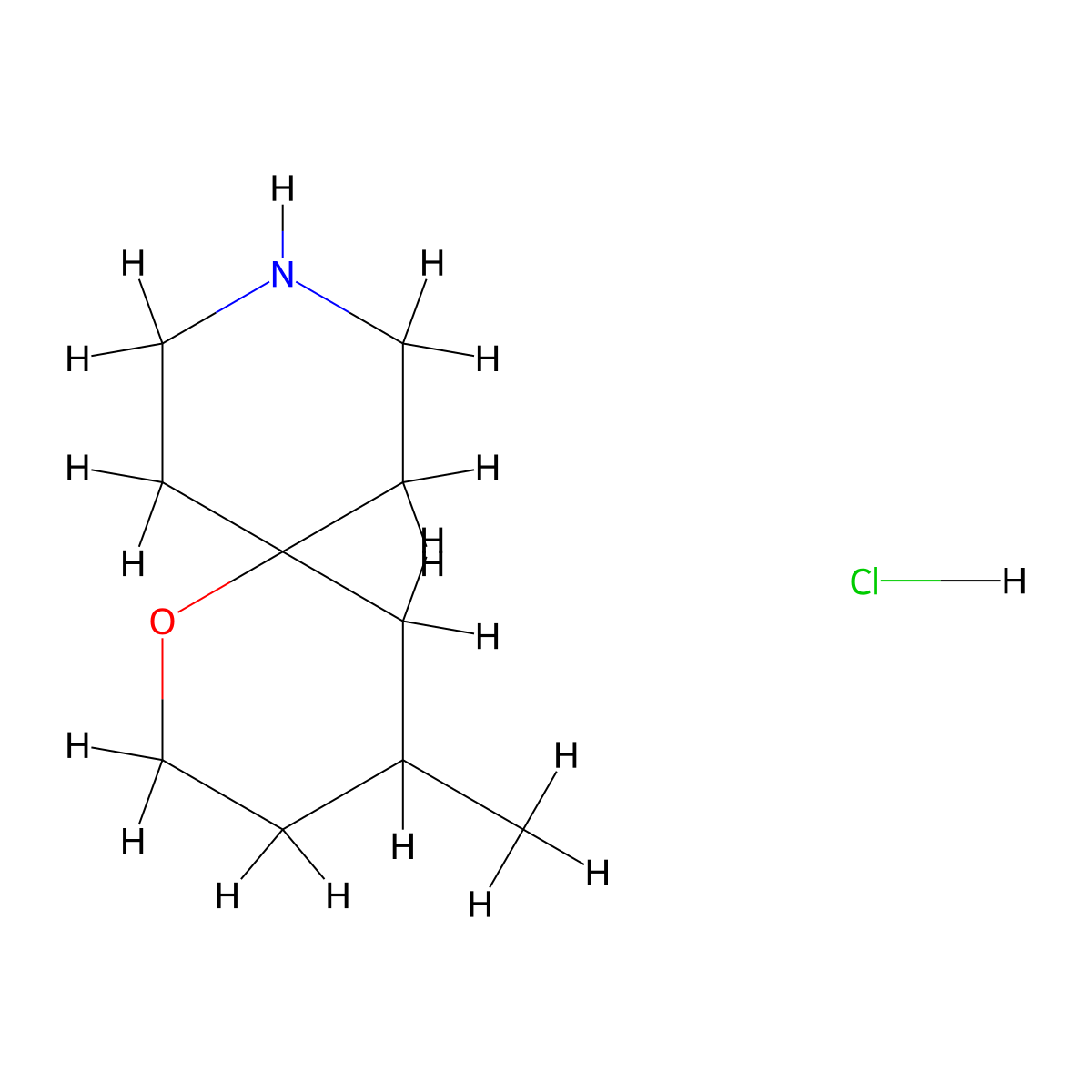 4-Methyl-1-oxa-9-azaspiro[5.5]undecane hydrochloride molecular structure, CAS 2026650-39-3