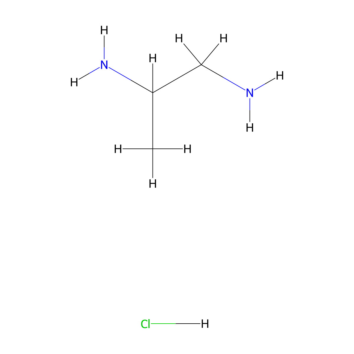 Propane-1,2-diamine--hydrogen chloride (1/1) molecular structure, CAS 20267-34-9
