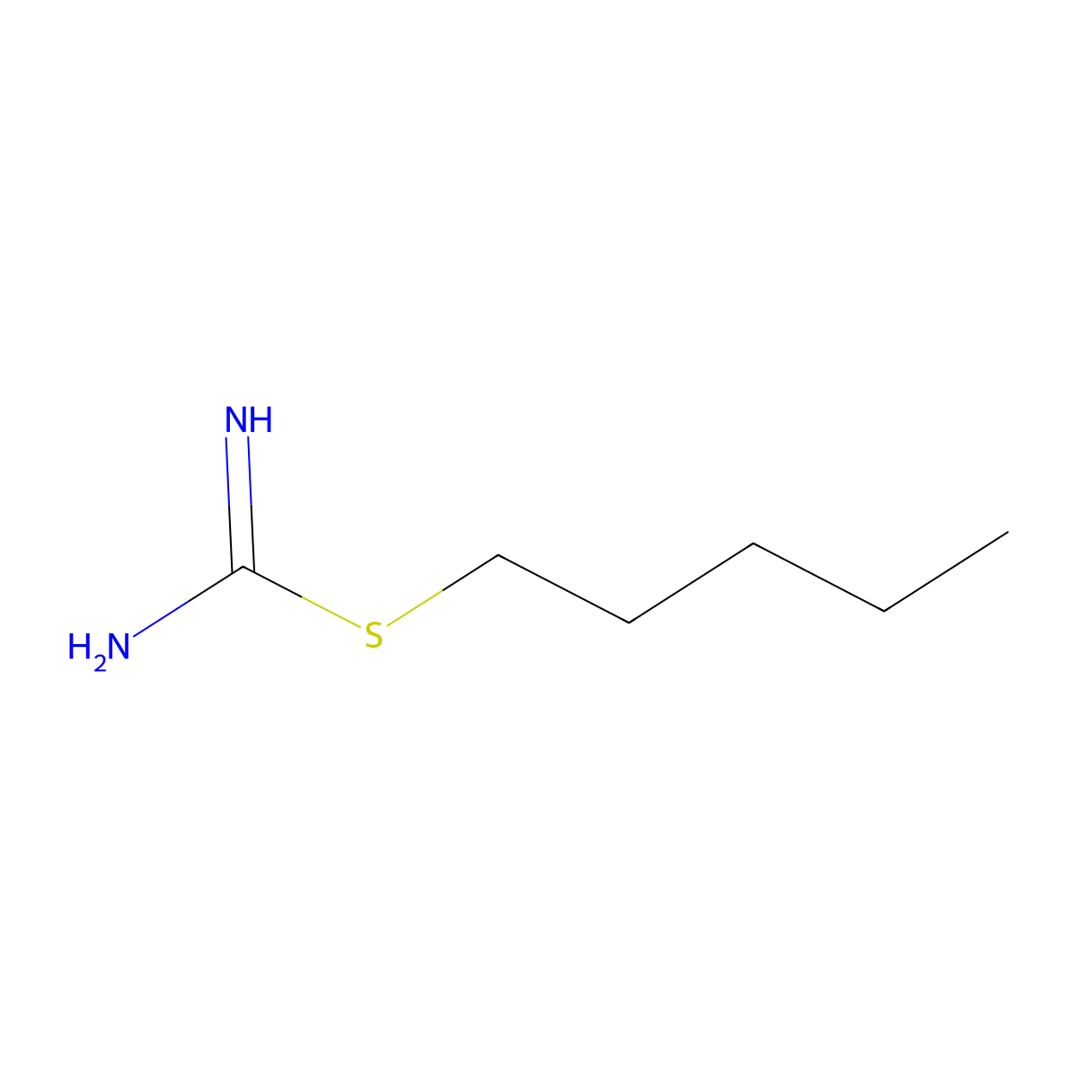 Carbamimidothioic acid, pentyl ester molecular structure, CAS 20267-74-7