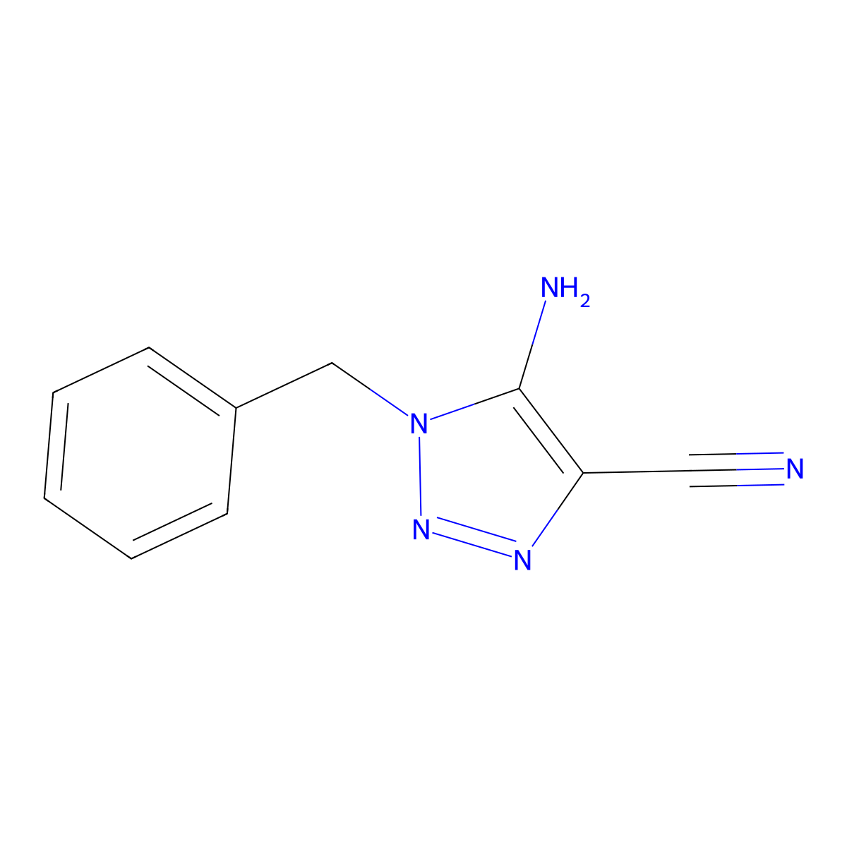 5-amino-1-benzyl-1H-1,2,3-triazole-4-carbonitrile molecular structure, CAS 20271-35-6