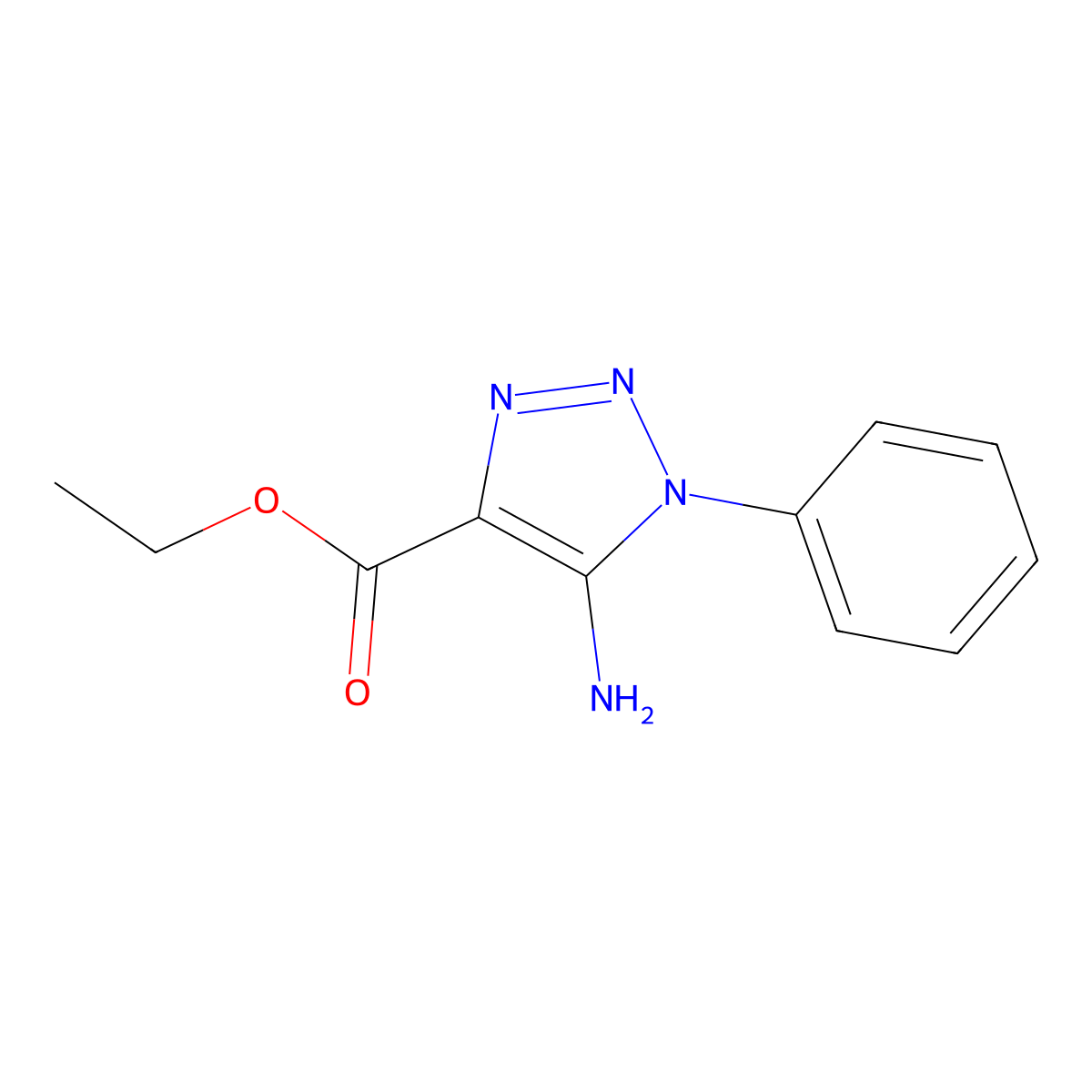 Ethyl 5-amino-1-phenyl-1H-1,2,3-triazole-4-carboxylate molecular structure, CAS 20271-37-8