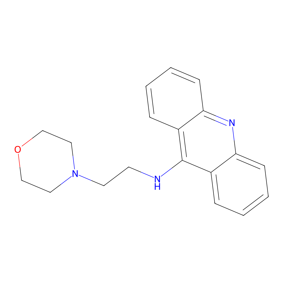 9-((2-Morpholinoethyl)amino)acridine molecular structure, CAS 20273-42-1