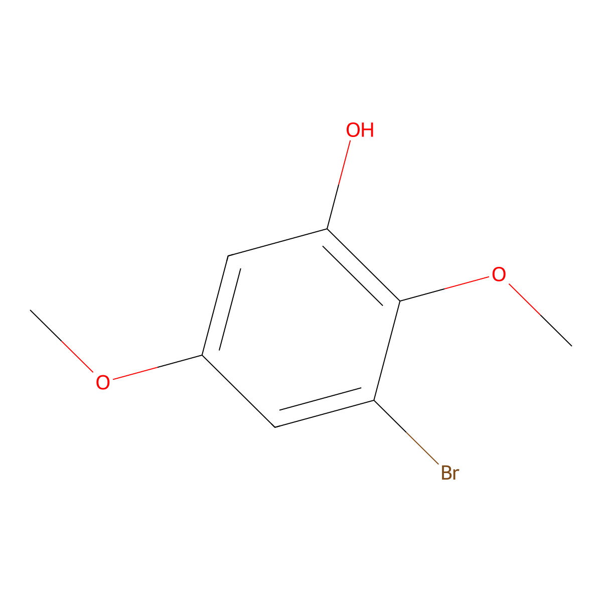 3-Bromo-2,5-dimethoxyphenol molecular structure, CAS 202735-34-0