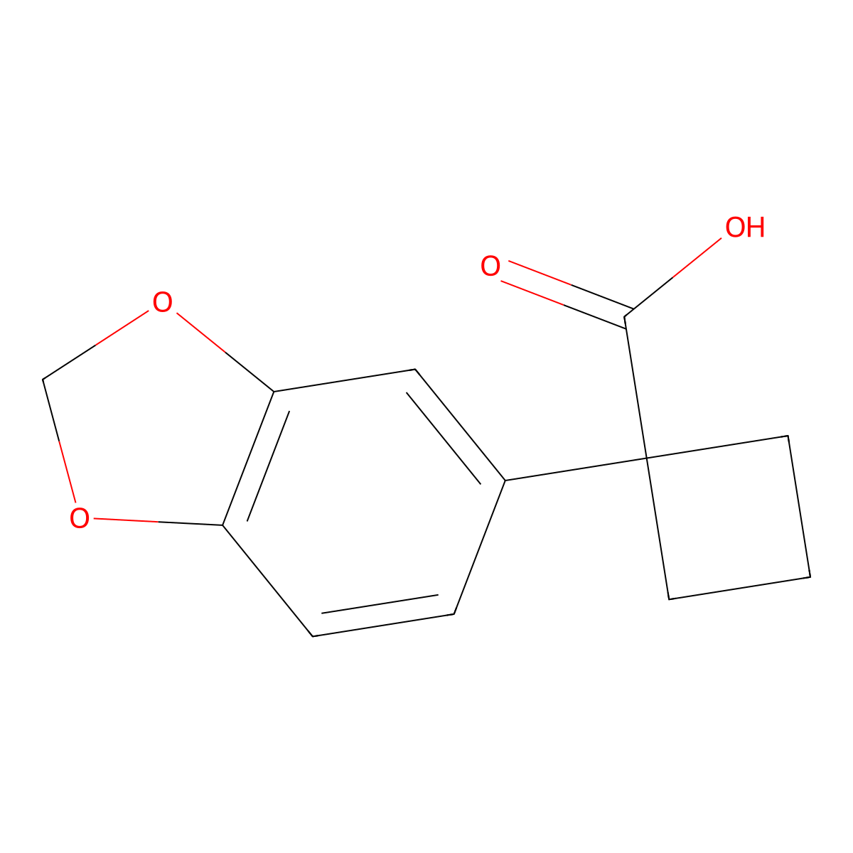 1-(1,3-Benzodioxol-5-yl)cyclobutanecarboxylic Acid molecular structure, CAS 202737-28-8