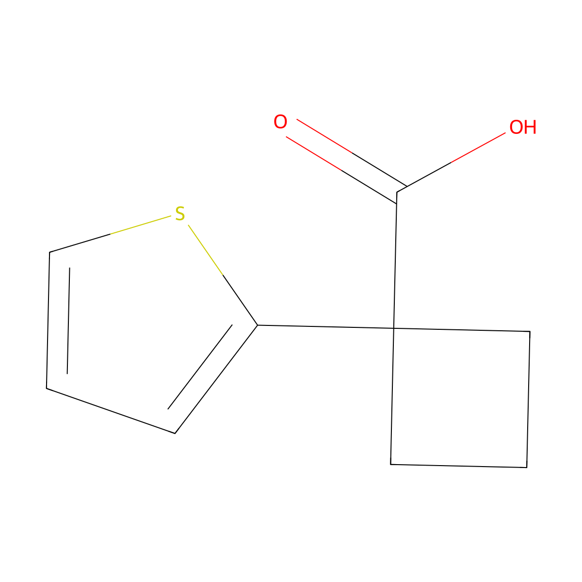 1-Thien-2-ylcyclobutanecarboxylic acid molecular structure, CAS 202737-33-5