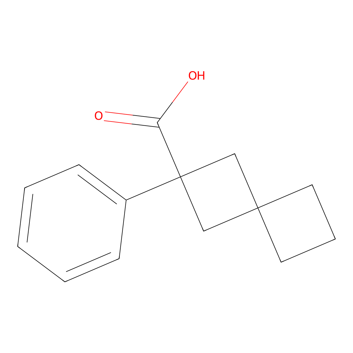 2-Phenylspiro[3.3]heptane-2-carboxylic acid molecular structure, CAS 202737-37-9