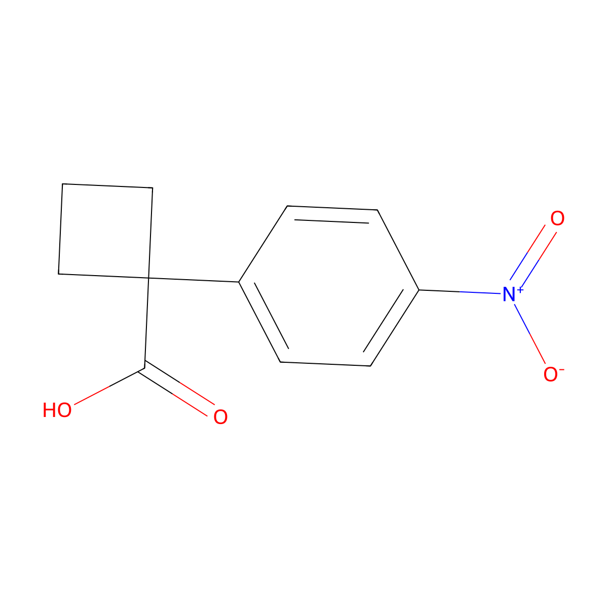 1-(4-Nitrophenyl)cyclobutanecarboxylic acid molecular structure, CAS 202737-42-6