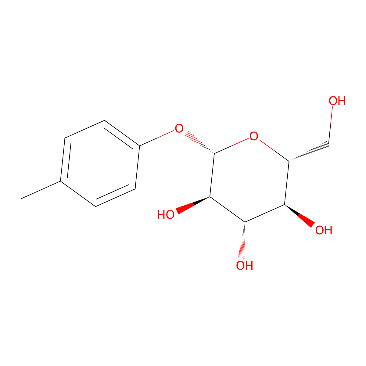 beta-D-Glucopyranoside, 4-methylphenyl molecular structure, CAS 20274-94-6