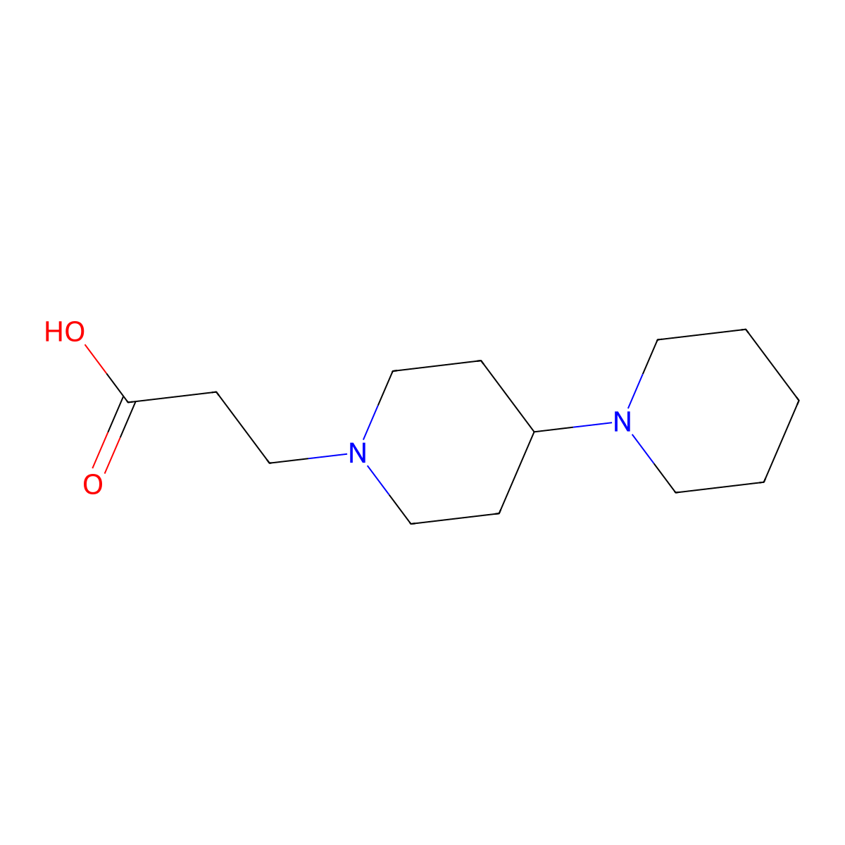 3-([1,4'-Bipiperidin]-1'-yl)propanoic acid molecular structure, CAS 202741-89-7