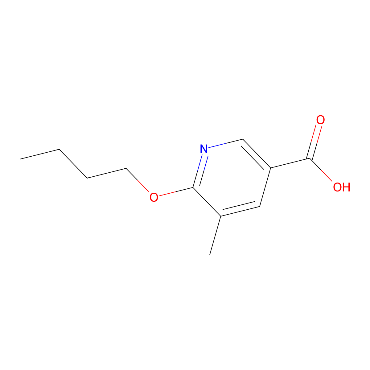6-Butoxy-5-methylpyridine-3-carboxylic acid molecular structure, CAS 2027444-93-3