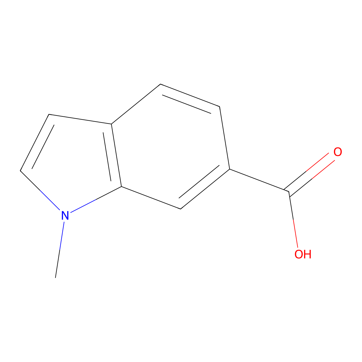 1-Methyl-1H-indole-6-carboxylic acid molecular structure, CAS 202745-73-1
