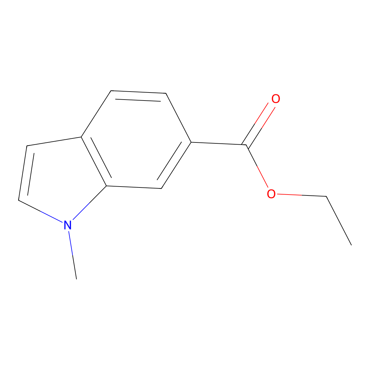 Ethyl 1-methyl-1H-indole-6-carboxylate molecular structure, CAS 202745-74-2
