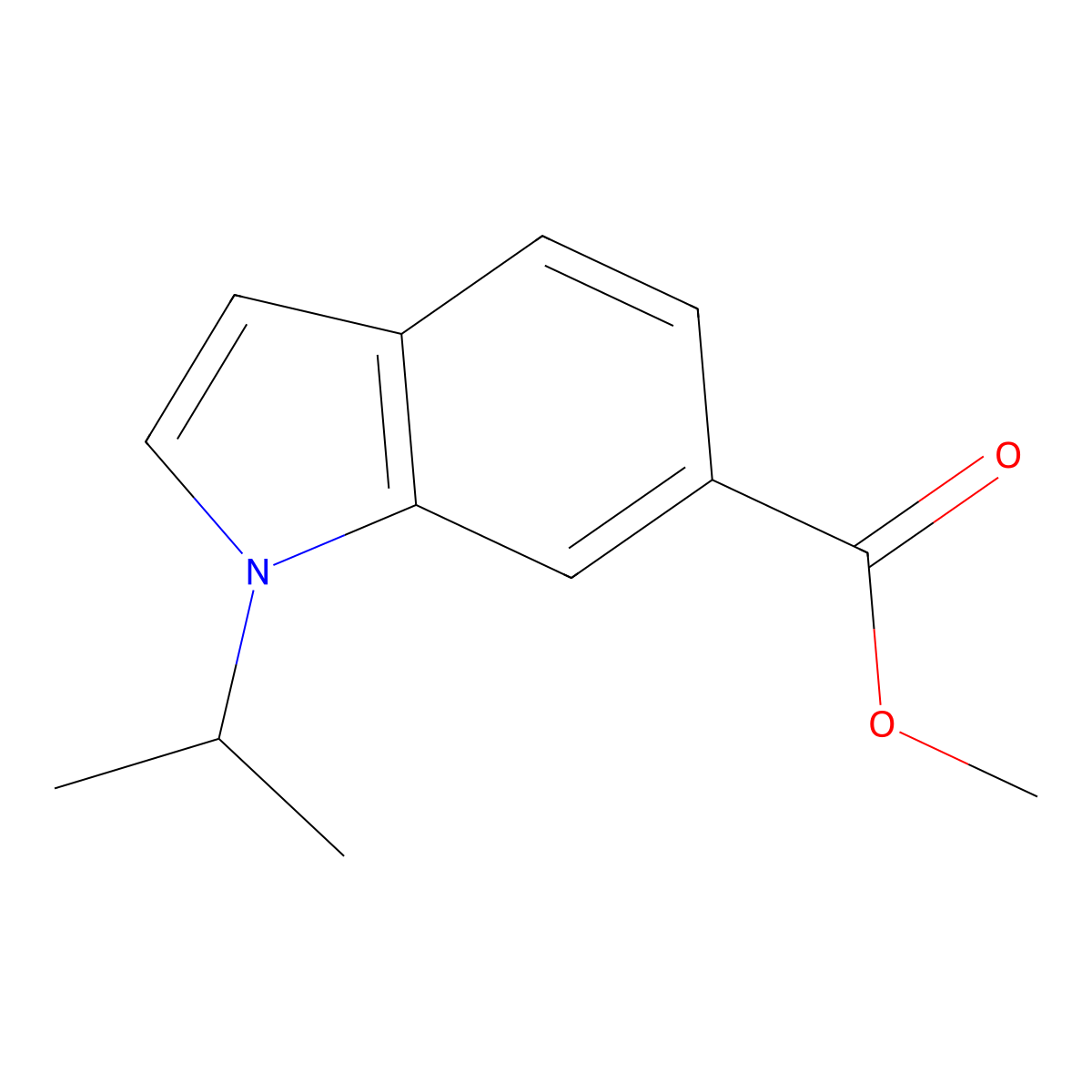 Methyl 1-isopropyl-1H-indole-6-carboxylate molecular structure, CAS 202745-76-4