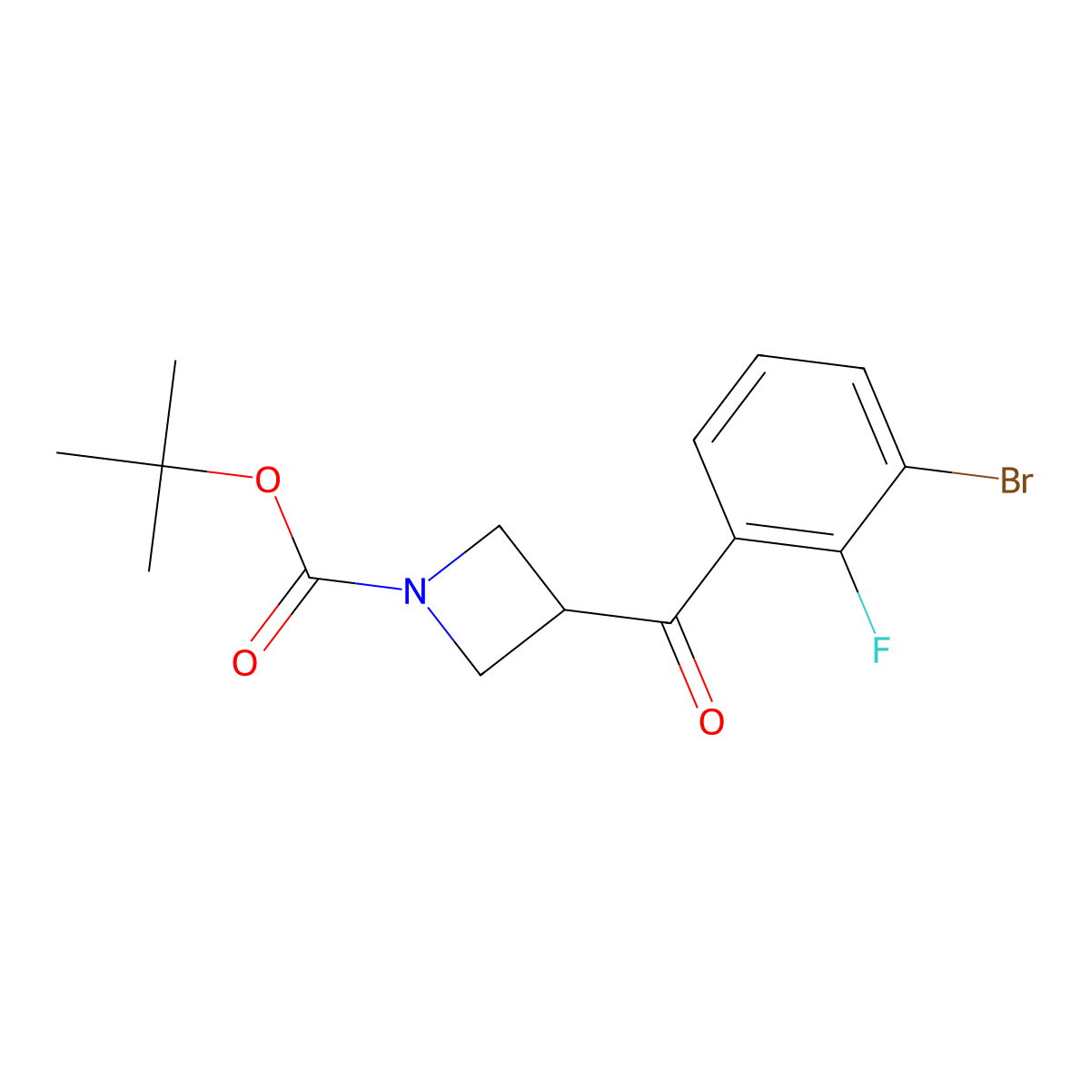 Tert-butyl 3-(3-bromo-2-fluorobenzoyl)azetidine-1-carboxylate molecular structure, CAS 2027453-50-3