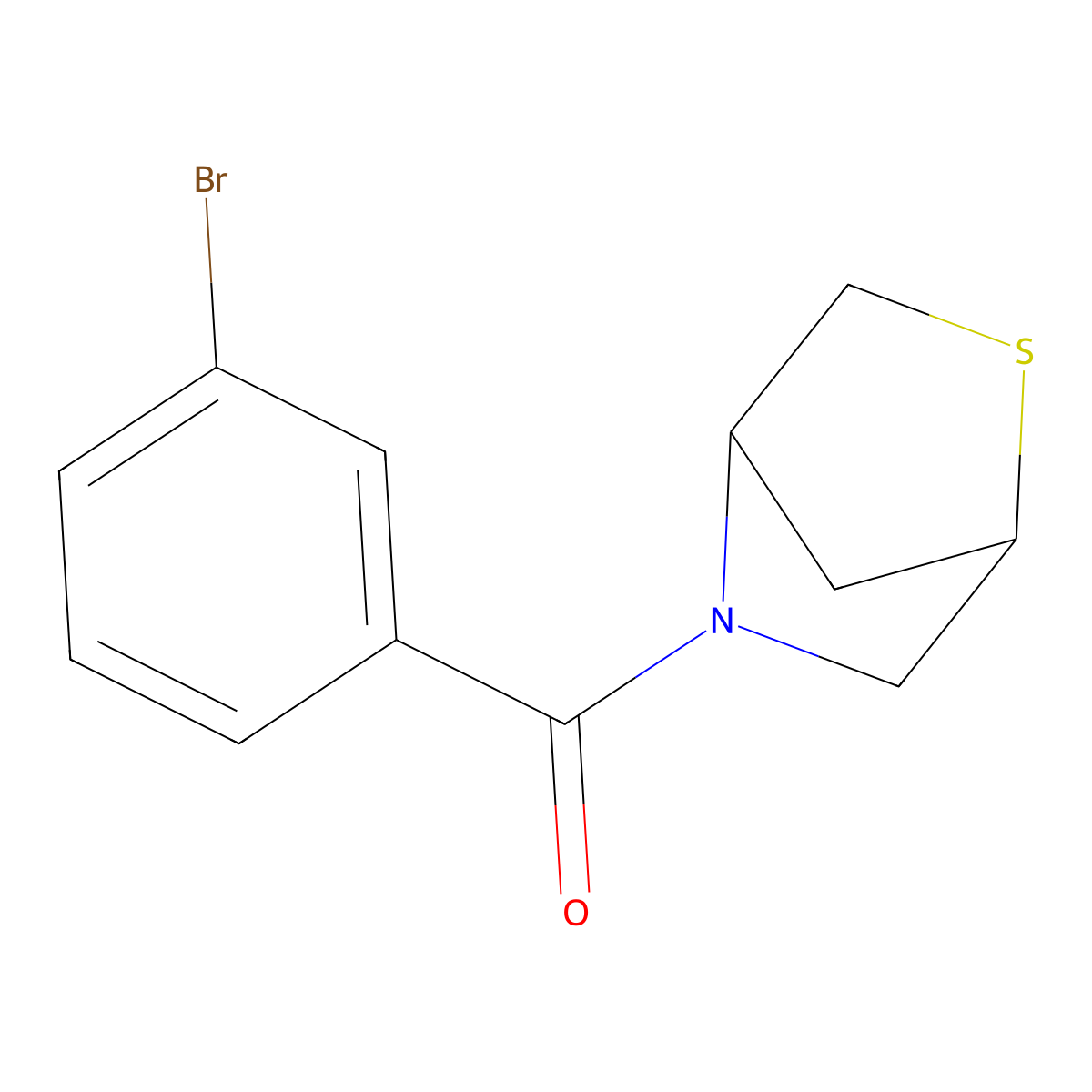 2-Thia-5-azabicyclo[2.2.1]heptan-5-yl(3-bromophenyl)methanone molecular structure, CAS 2027457-43-6