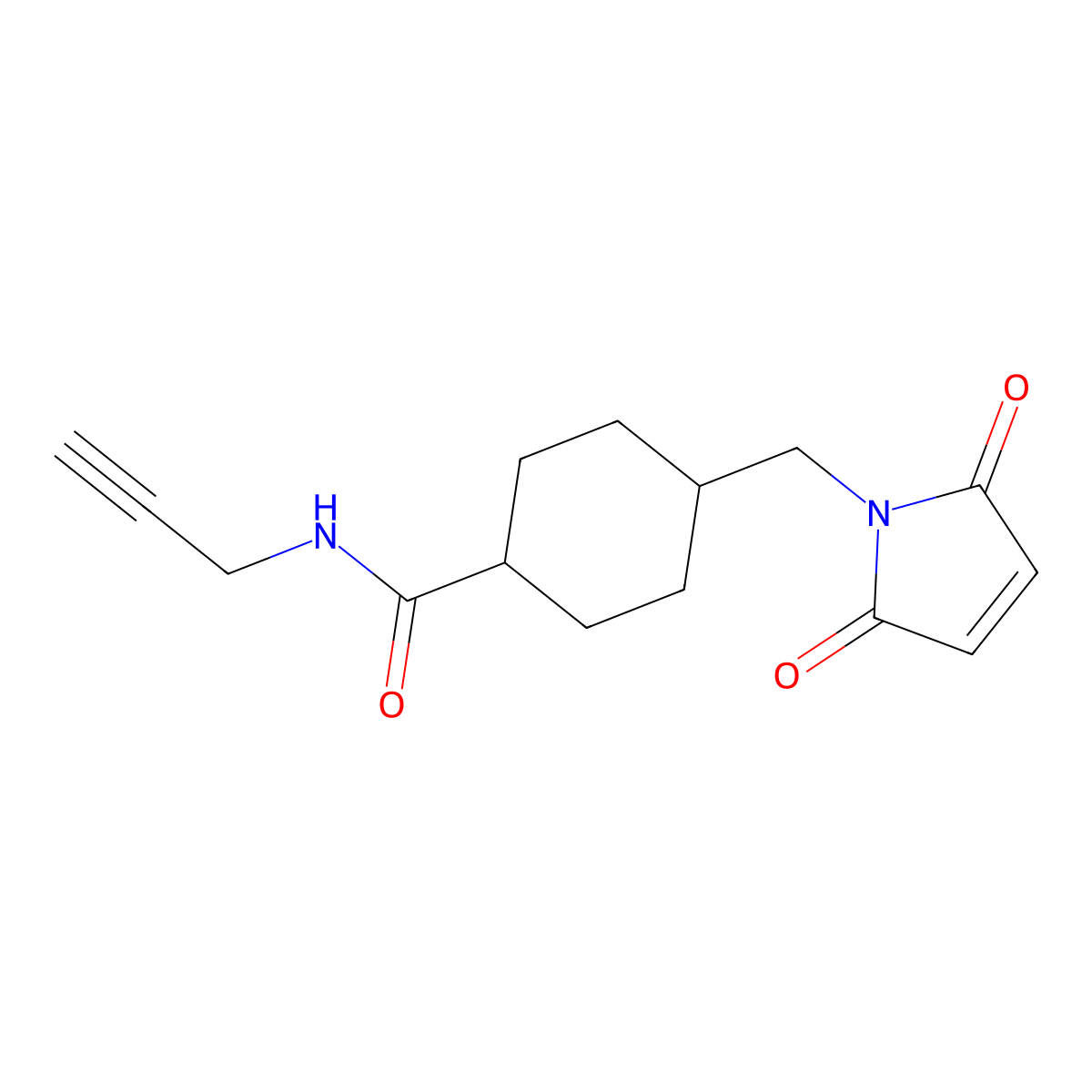 4-[(2,5-dioxopyrrol-1-yl)methyl]-N-prop-2-ynylcyclohexane-1-carboxamide molecular structure, CAS 2027476-42-0