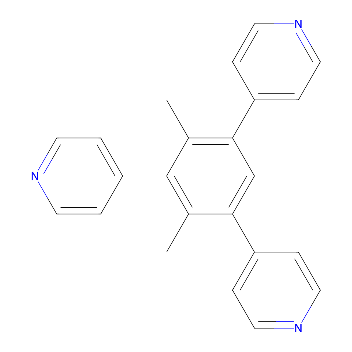 4,4',4''-(2,4,6-Trimethylbenzene-1,3,5-triyl)tripyridine molecular structure, CAS 2027486-17-3