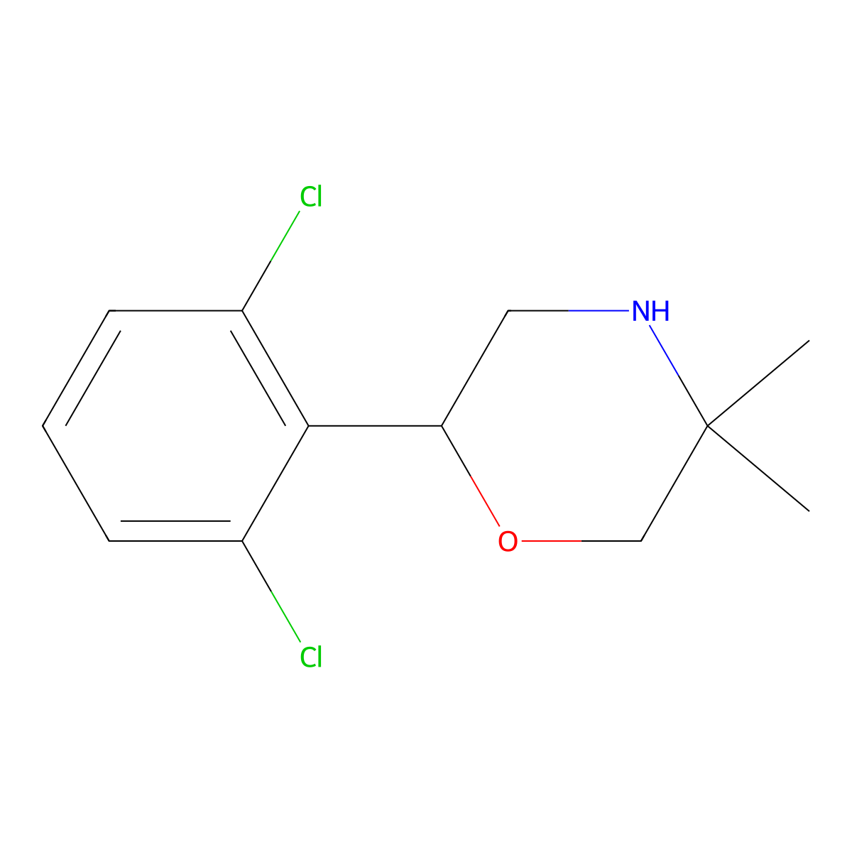 2-(2,6-Dichlorophenyl)-5,5-dimethylmorpholine molecular structure, CAS 2027487-26-7
