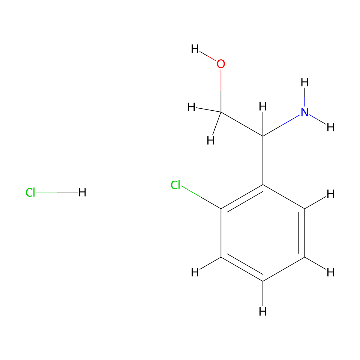 2-Amino-2-(2-chlorophenyl)ethan-1-ol hydrochloride molecular structure, CAS 2027496-47-3
