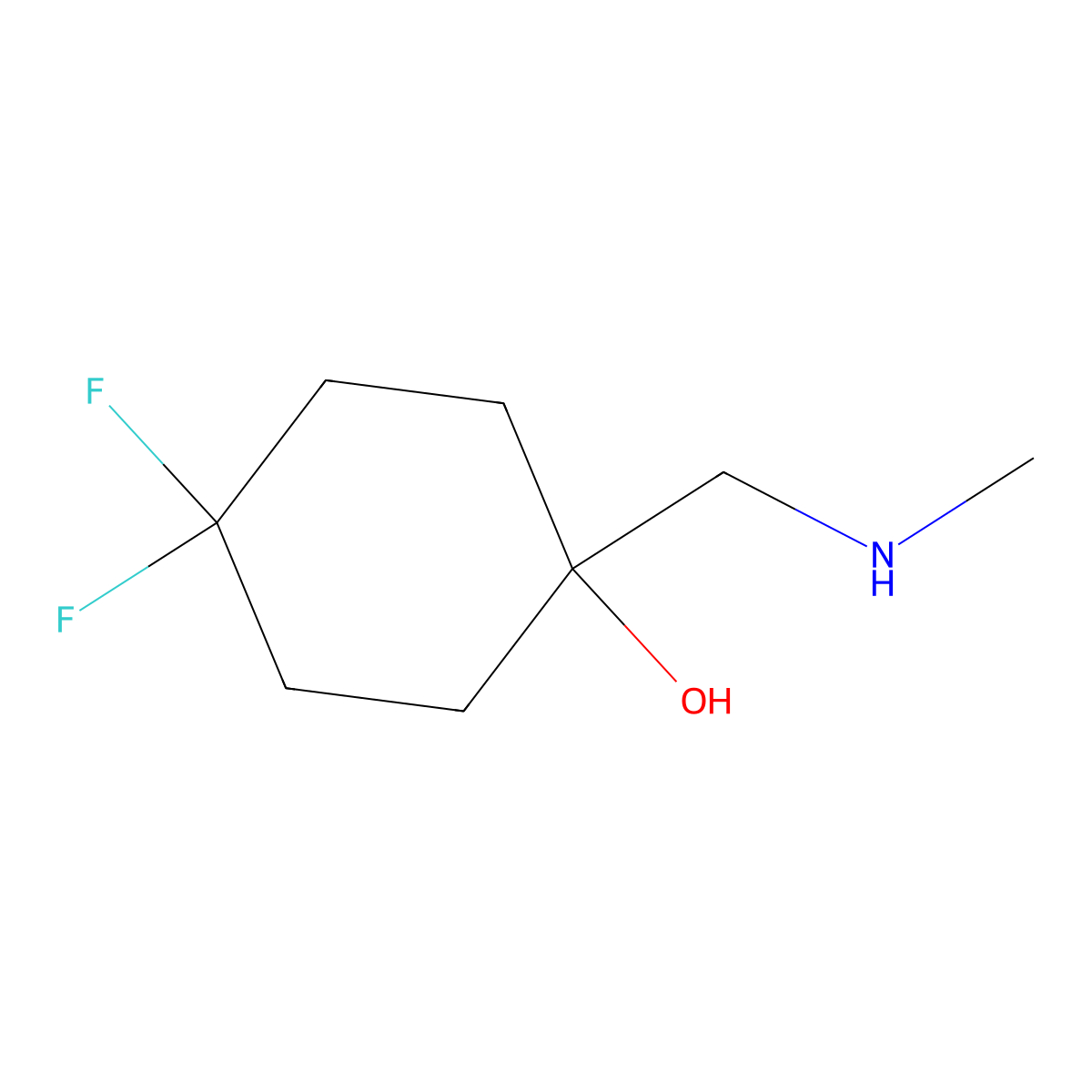 4,4-Difluoro-1-[(methylamino)methyl]cyclohexan-1-ol molecular structure, CAS 2027511-94-8