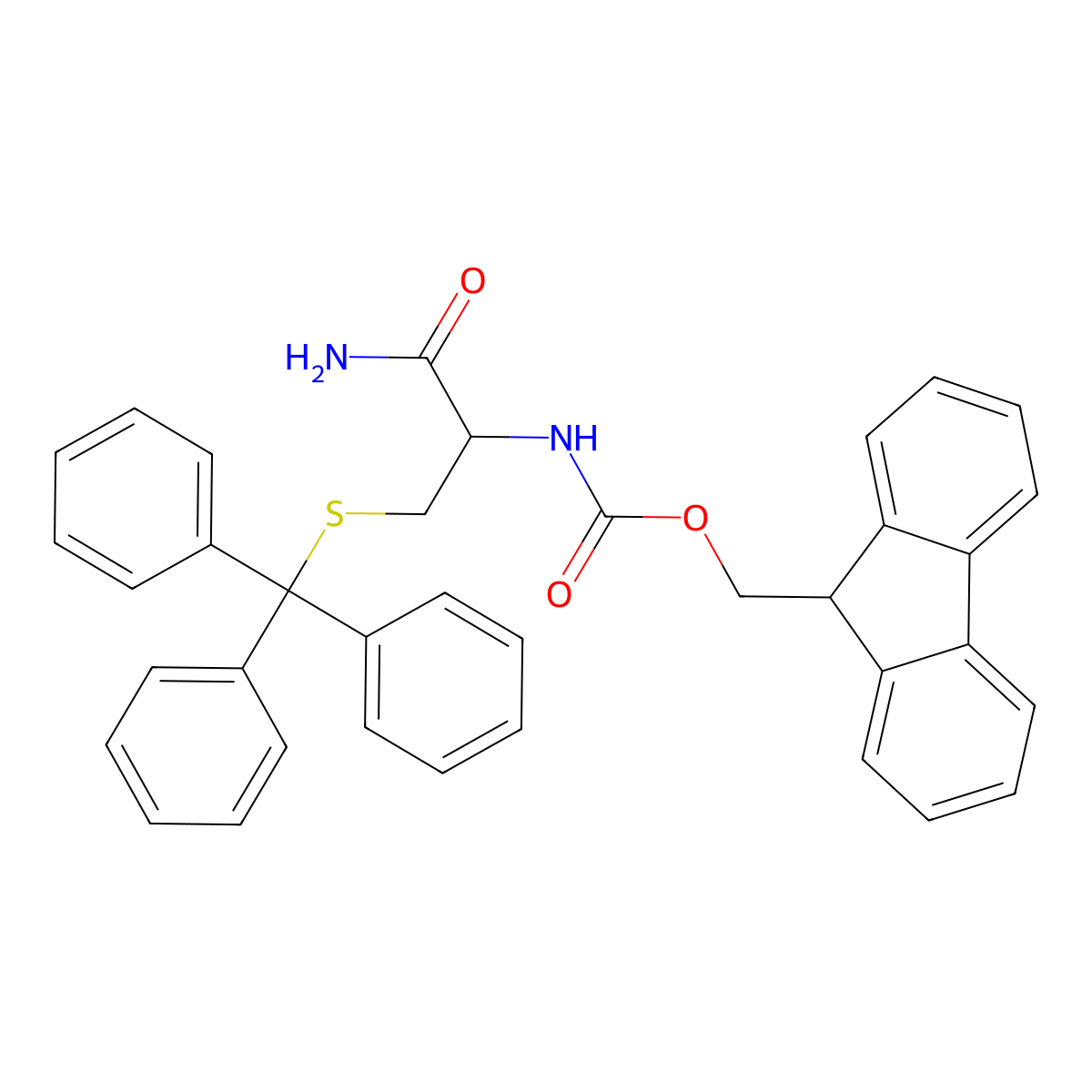 Fmoc-Cys(Trt)-NH2 molecular structure, CAS 202752-01-0