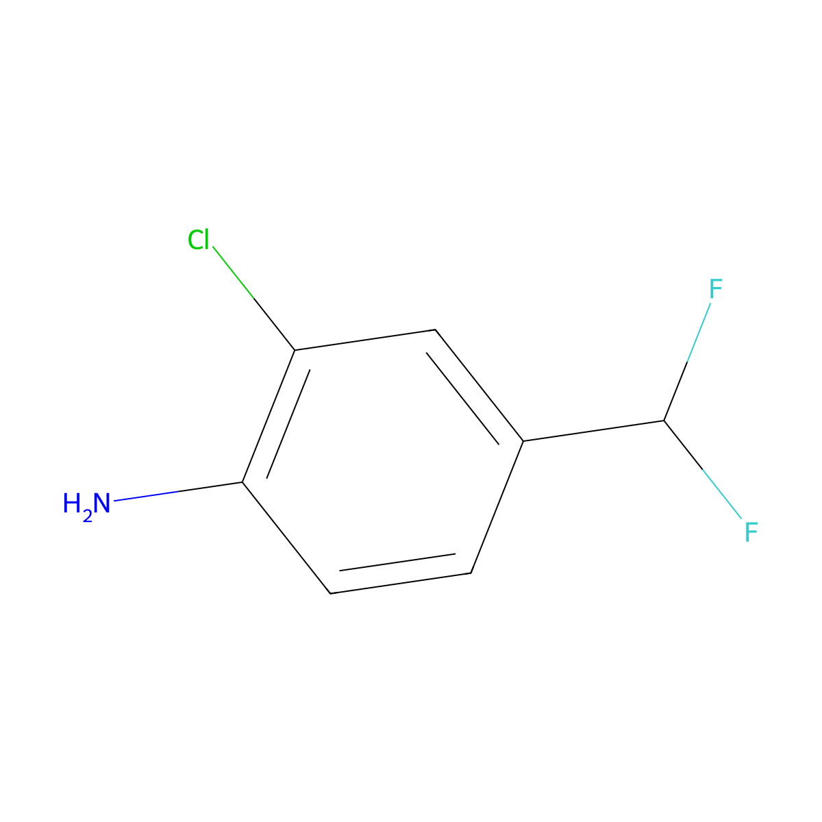 2-Chloro-4-(difluoromethyl)aniline molecular structure, CAS 202752-30-5