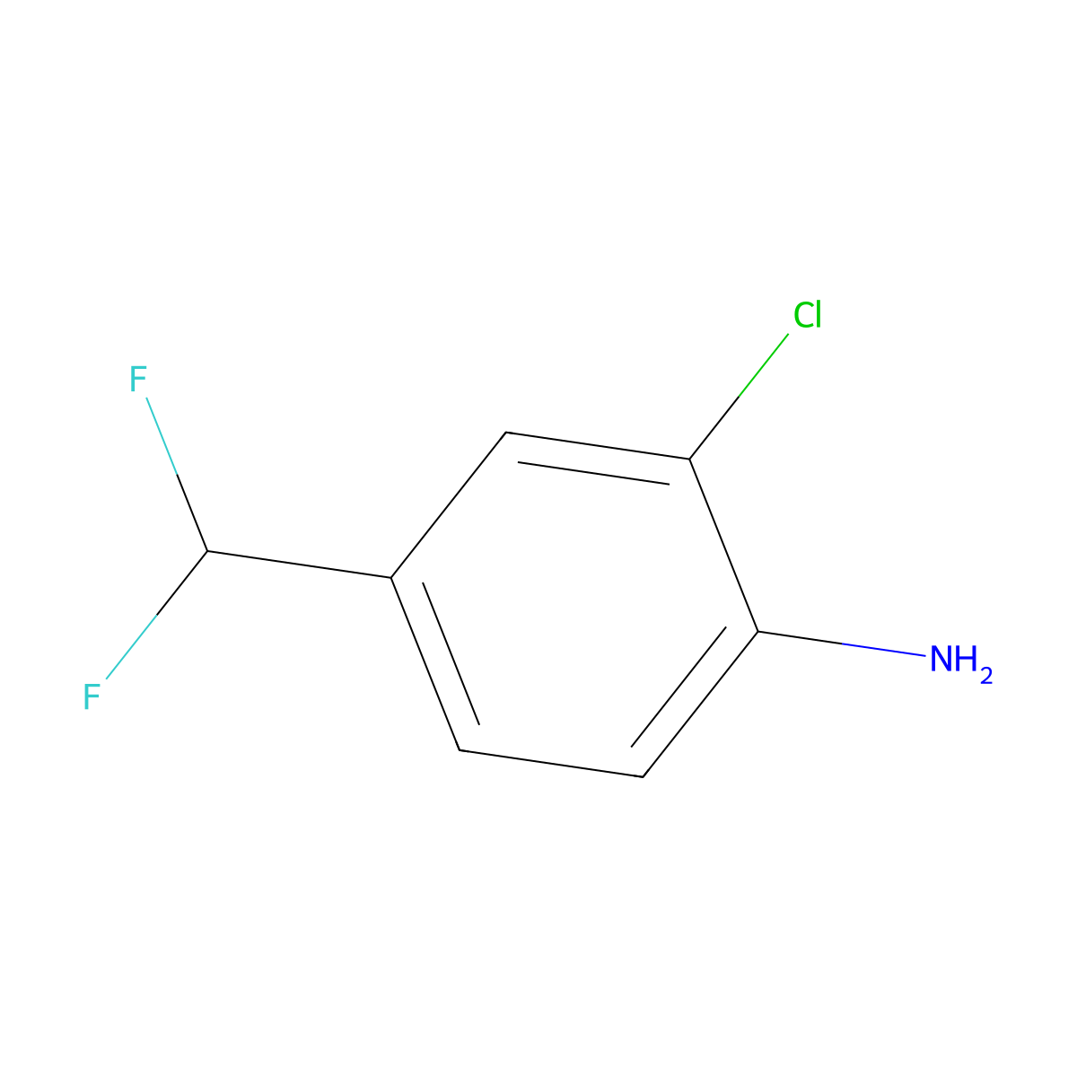 2-Chloro-4-(difluoromethyl)aniline molecular structure, CAS 202752-30-5
