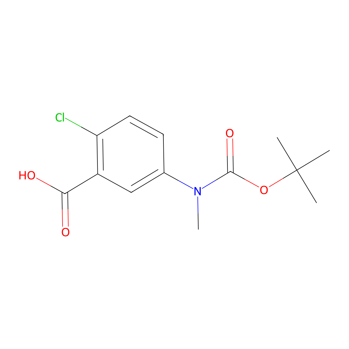 5-{[(Tert-butoxy)carbonyl](methyl)amino}-2-chlorobenzoic acid molecular structure, CAS 2027523-92-6