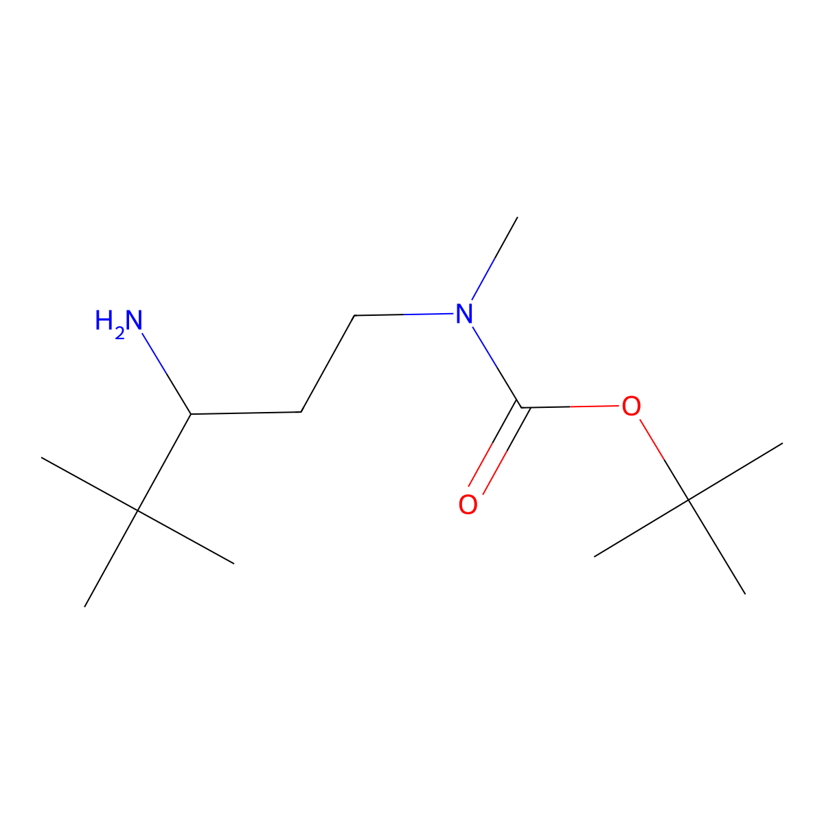 tert-butyl N-(3-amino-4,4-dimethylpentyl)-N-methylcarbamate molecular structure, CAS 2027528-63-6