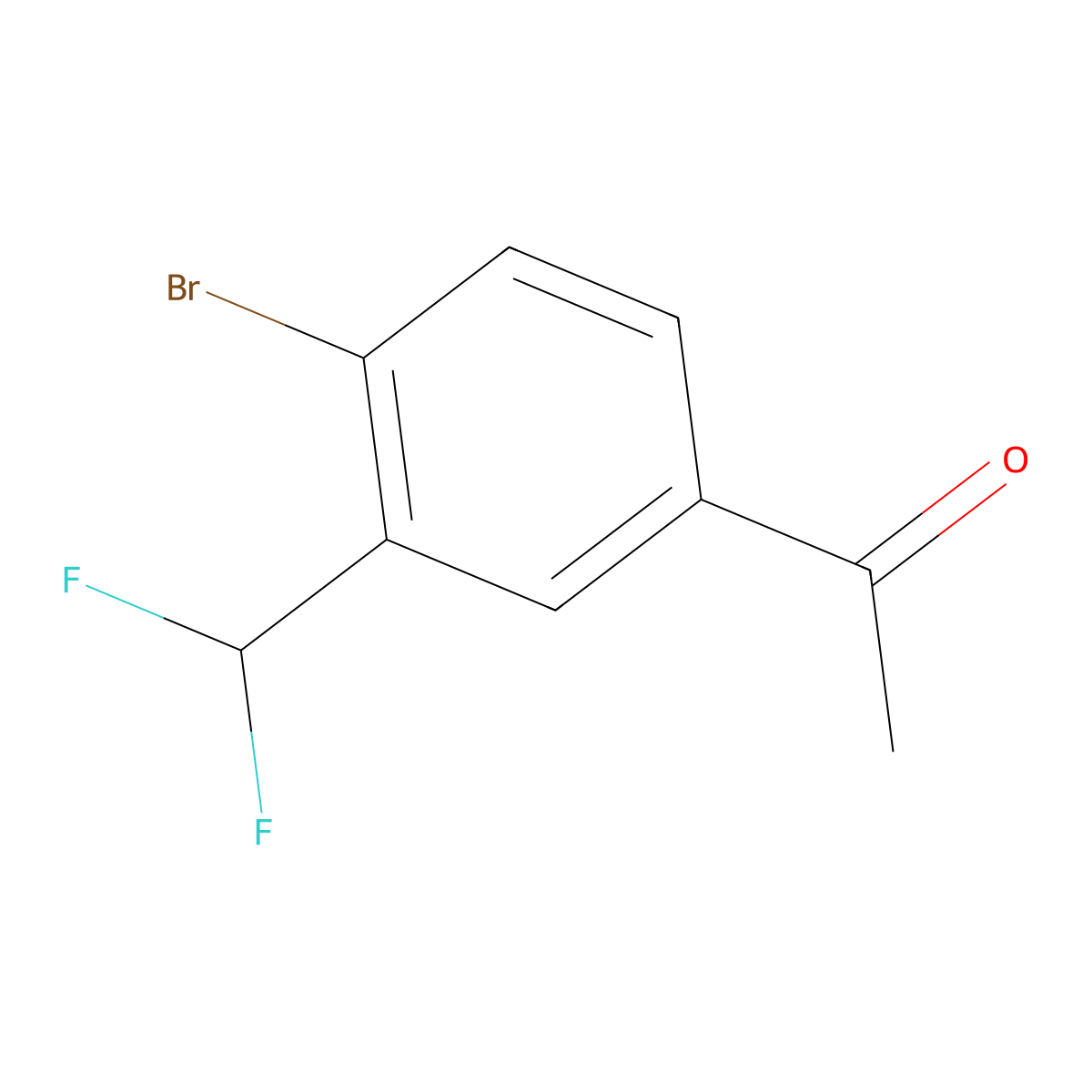 1-[4-Bromo-3-(difluoromethyl)phenyl]ethanone molecular structure, CAS 2027530-50-1
