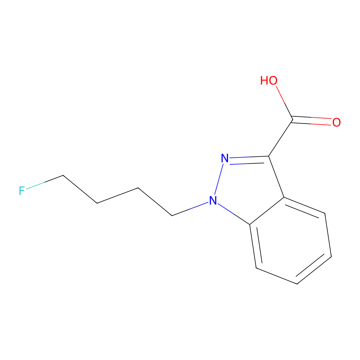 1-(4-fluorobutyl)-1H-indazole-3-carboxylic acid molecular structure, CAS 2027536-90-7