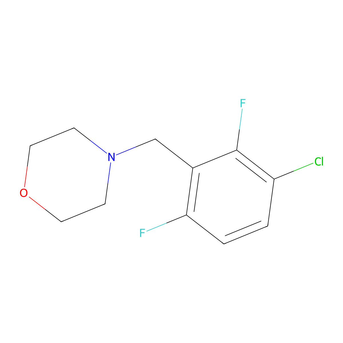 4-[(3-Chloro-2,6-difluorophenyl)methyl]morpholine molecular structure, CAS 2027537-28-4