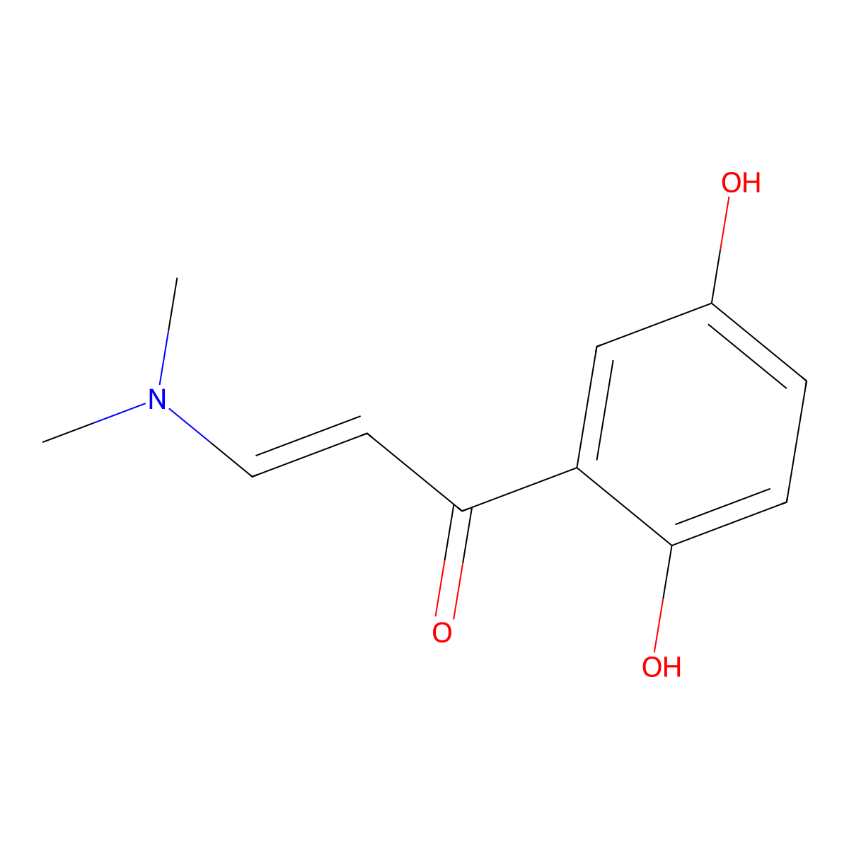 (2E)-1-(2,5-dihydroxyphenyl)-3-(dimethylamino)prop-2-en-1-one molecular structure, CAS 2027562-77-0