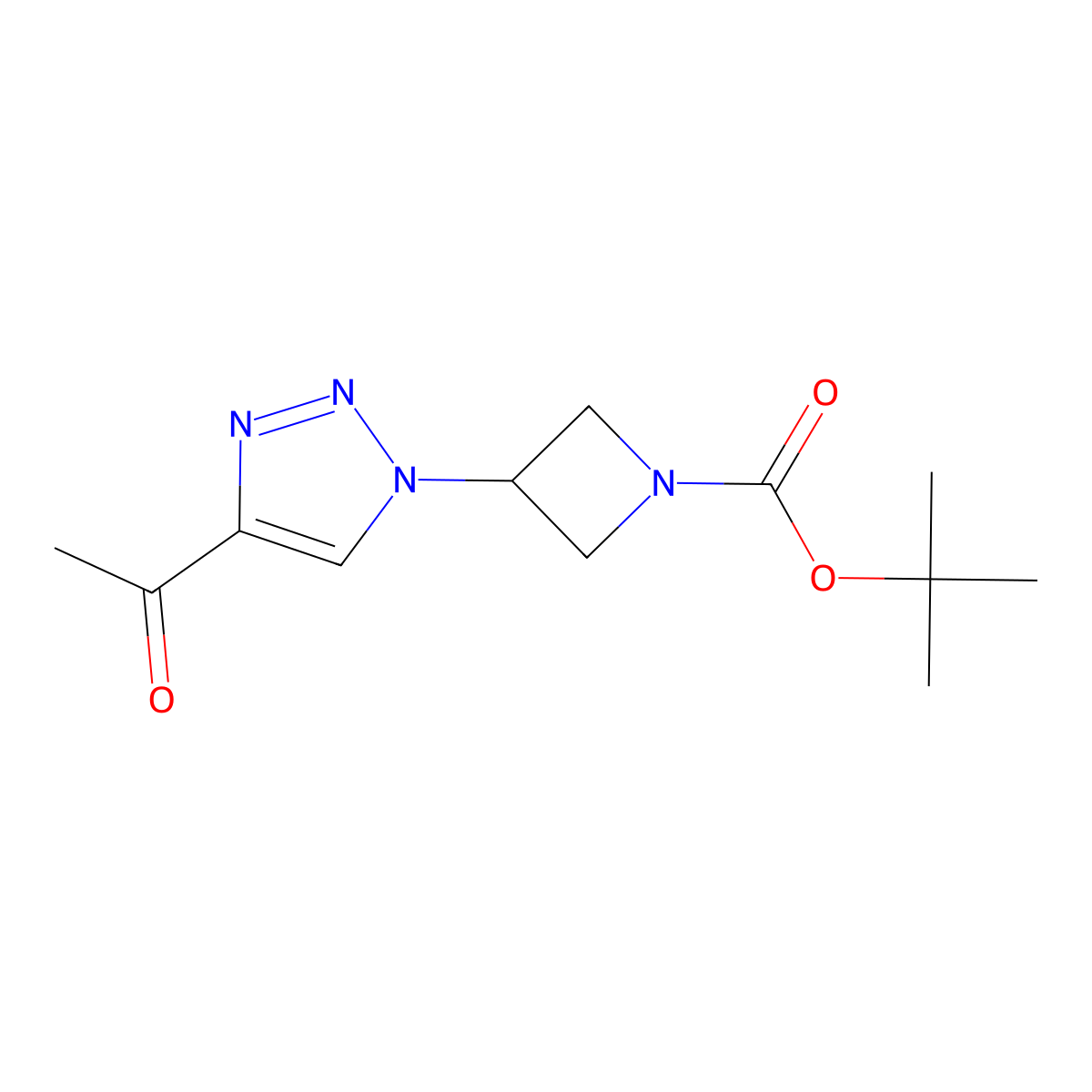 tert-butyl 3-(4-acetyl-1H-1,2,3-triazol-1-yl)azetidine-1-carboxylate molecular structure, CAS 2027580-00-1
