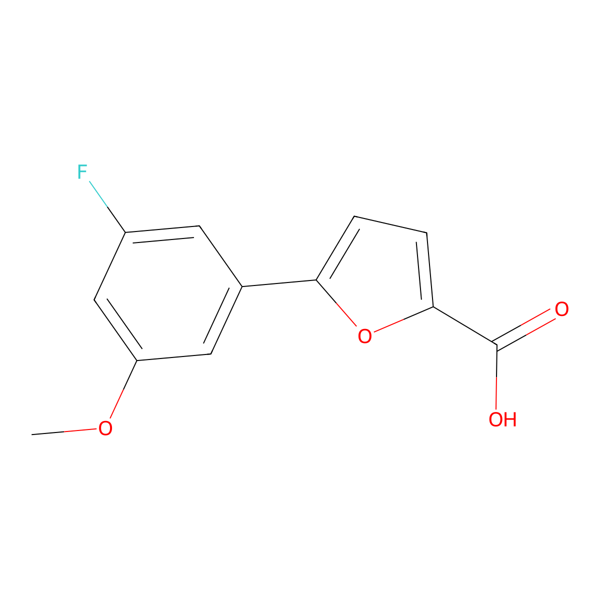 5-(3-Fluoro-5-methoxyphenyl)furan-2-carboxylic acid molecular structure, CAS 2027630-33-5
