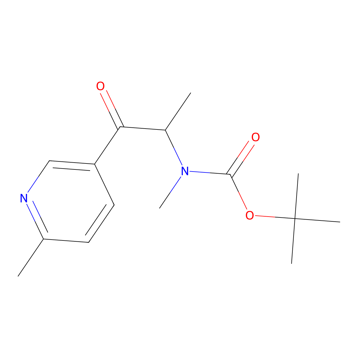 tert-butyl N-methyl-N-[1-(6-methylpyridin-3-yl)-1-oxopropan-2-yl]carbamate molecular structure, CAS 2027695-80-1