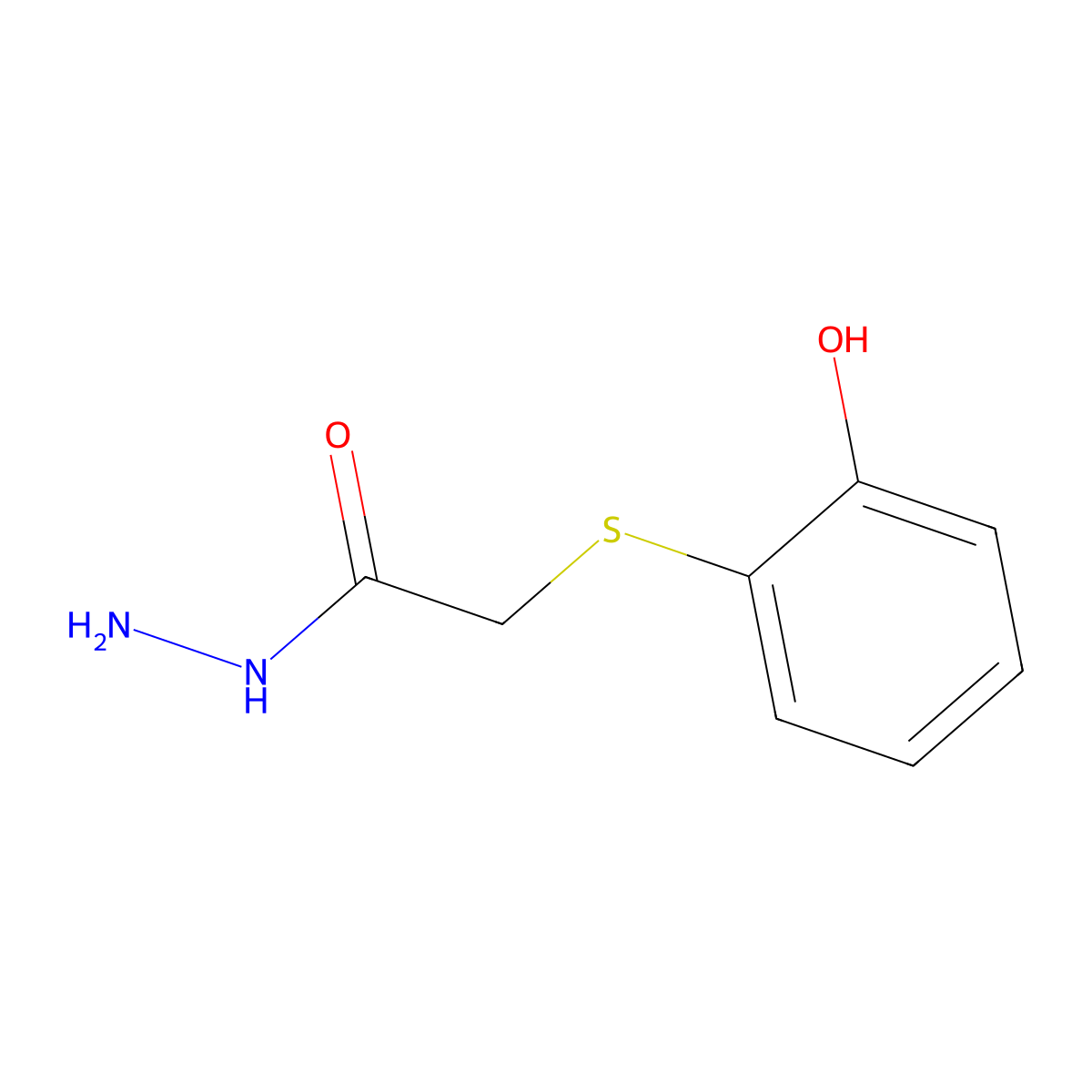 2-((2-Hydroxyphenyl)sulfanyl)acetohydrazide molecular structure, CAS 20277-06-9